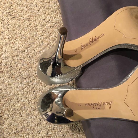 Silver Stiletto Heels by Sam Edelman Size 10 - Picture 10 of 11